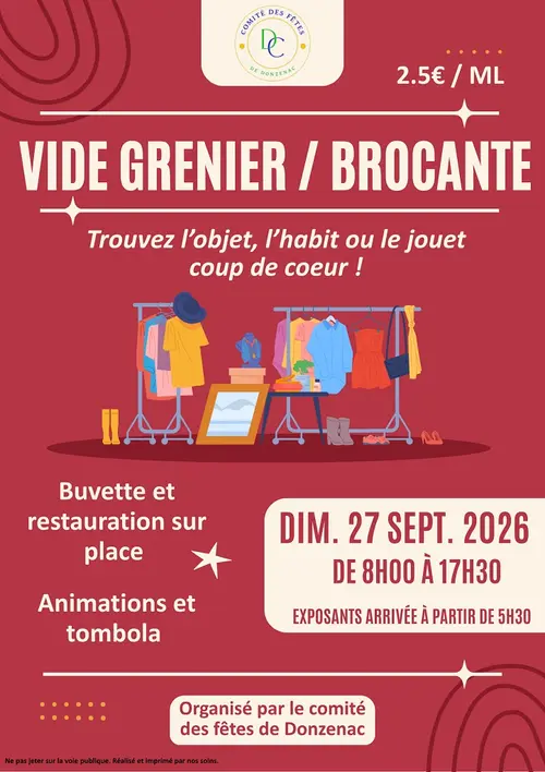 Vide grenier, brocante à Donzenac