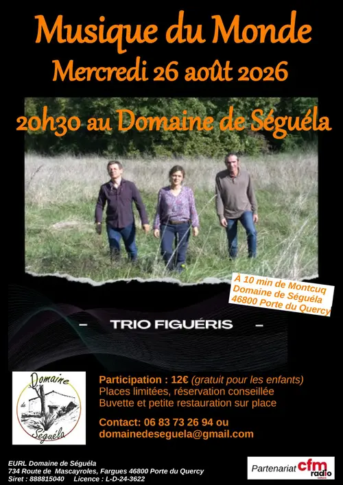 Concert Musique du Monde avec le trio Figueris