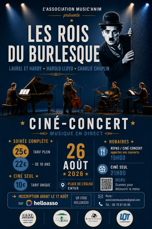 Repas, projections et concert avec Les Rois du Burlesque