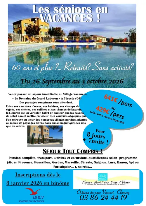 Les séniors en vacances ! Séjour au village vacances "Le Domaine du Grand Luberon" à Céreste